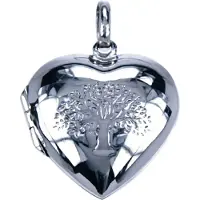 MOOYE ® - Collectie Zilveren Foto medaillon hart levensboom ketting hanger - 2 foto's
