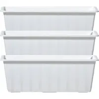 Prosperplast Plantenbak/bloembak/balkonbak Agro - 4x - wit - kunststof - 40 x 18 x 14 cm