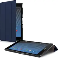Kwmobile Hoesje geschikt voor Sony Xperia Tablet Z3 Compact - Kunstlederen tablet cover met standaard - In donkerblauw