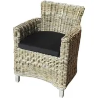 AVH-Collectie Liverno dining tuinstoel naturel rotan - olefin black