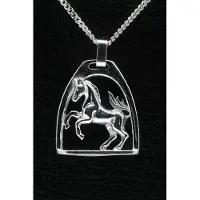 MOOYE ® - Collectie Zilveren Paard in stijgbeugel ketting hanger