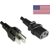 DINIC C13 (recht) - Type B / Amerika (recht) stroomkabel - SJT AWG14/3 / zwart - 3 meter