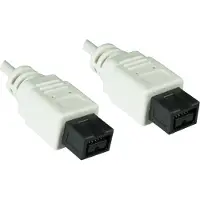 DINIC FireWire 800 kabel met 9-pins - 9-pins connectoren / wit - 1 meter