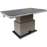 AVH-Collectie Miami lounge-diningtafel 140x85xH47-71 cm in hoogte verstelbaar wit grijs