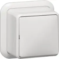 Gira wipschakelaar kruis opbouw met montageplaat en adapter K/P25 Glanzend wit