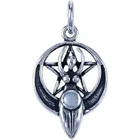 MOOYE ® - Collectie Zilveren Gaia ketting hanger - op pentagram