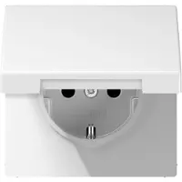 JUNG LS990 wandcontactdoos RA m/deksel inbouw Alpin wit