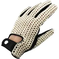 Swift vintage crochet leren handschoenen zwart