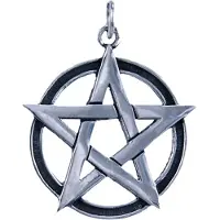 MOOYE ® - Collectie Zilveren Pentagram ketting hanger - op cirkel 20mm