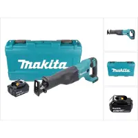 Makita Sabelzaag, DJR 186 T1K Accu Reciprozaag 18 V + 1x Accu 5.0 Ah + Koffer - zonder lader
