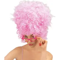 Merkloos Roze suikerspin 50s pruik voor dames - Verkleedpruiken