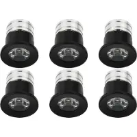 Velvalux LED Veranda Spot Verlichting 6 Pack - - 3W - Warm Wit 3000K - Inbouw - Dimbaar - Rond - Mat Zwart - Aluminium - Ø31mm