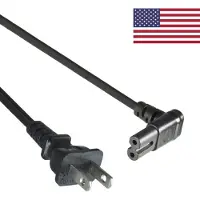 DINIC C7 (haaks boven/beneden) - Type A / Amerika (recht) stroomkabel - SPT AWG18/2 / zwart - 1,8 meter