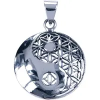 MOOYE ® - Collectie Zilveren Yin Yang bewerkt ketting hanger