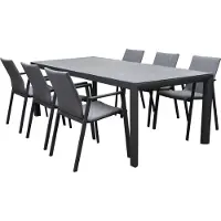 AVH-Collectie Nancy Angora dining tuinset 220x100xH74,5 7 delig aluminium