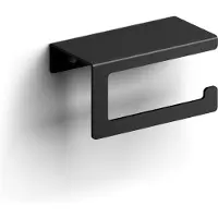 Clou Fold toiletrolhouder met cover, gebogen model, mat zwart