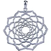 MOOYE ® - Collectie Zilveren Lotus ketting hanger - opengewerkt