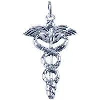 MOOYE ® - Collectie Zilveren Mercurius staf ketting hanger