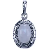 MOOYE ® - Collectie Zilveren Ovaal bewerkt met Maansteen edelsteen ketting hanger