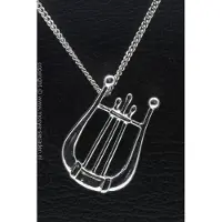 MOOYE ® - Collectie Zilveren Harp handuitvoering ketting hanger