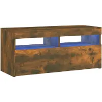 vidaXL Tv-meubel met LED-verlichting 90x35x40 cm gerookt eikenkleurig