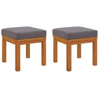 vidaXL Tuinkrukjes 2 st met kussens 40x40x34 cm massief acaciahout