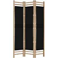 vidaXL Kamerscherm 3-panelen inklapbaar 120 cm bamboe en canvas