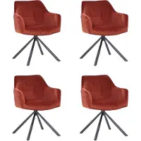 Bronx71 Velvet eetkamerstoel Furtado draaibaar koper - Eetkamerstoelen set van 4 - stoel