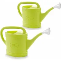 Forte Plastics 2x stuks kunststof tuin gieters 6 en 9 liter lichtgroen - Gieters