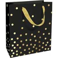 Braun + Company Tasje 18x21x8cm Golden Dots zwart