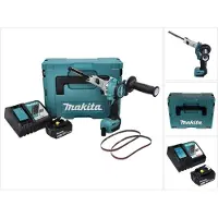 Makita Slijpmachine + polijstmachine, DBS 180 RT1J Accu bandvijl 18 V 9 x 533 mm Borstelloos + 1x accu 5.0 Ah + lader + Makpac (Bandschuurmachine)