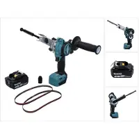 Makita Slijpmachine + polijstmachine, DBS 180 T1 Accu bandvijl 18 V 9 x 533 mm Borstelloos + 1x accu 5.0 Ah - zonder lader (Bandschuurmachine)