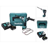 Makita Slijpmachine + polijstmachine, DBS 180 RG1J Accu bandvijl 18 V 9 x 533 mm Borstelloos + 1x accu 6.0 Ah + lader + Makpac (Bandschuurmachine)