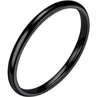 LGT JWLS LGT Jewels smalle stalen ring Zwart 2mm-20mm