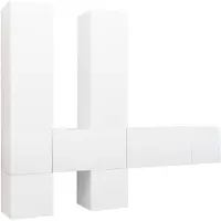 vidaXL 7-delige Tv-meubelset bewerkt hout wit