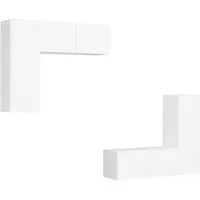 vidaXL 4-delige Tv-meubelset bewerkt hout wit