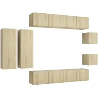 vidaXL 8-delige Tv-meubelset bewerkt hout sonoma eikenkleurig