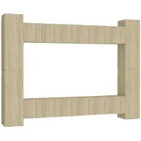 vidaXL 10-delige Tv-meubelset bewerkt hout sonoma eikenkleurig
