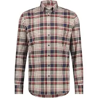 State of Art casual overhemd wijde fit rood donkerblauw geruit katoen