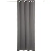 Atmosphera set van 2 Grijze verduisteringsgordijnen 135x240cm - Kant en klaar met ringen - Gordijn r