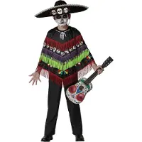 Atosa Leuk Muzikaal Skeletponcho Kinderkostuum