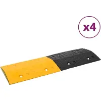 vidaXL Verkeersdrempels 4 st 97x32,5x4 cm rubber geel en zwart