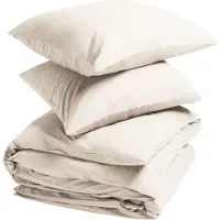 Yumeko Dekbedovertrek set Percal Katoen 240x220 Beige - Eco, Bio & Fairtrade