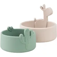Done by Deer Kom - 2-pack - Tulp - Zand/Groen - - OneSize - Kommen