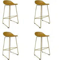 Bronx71 Barkruk Ellen geel Scandinavisch design 76 cm - Barkrukken set van 4 - barstoel