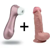 Satisfyer Pro 2 Gen 2 met Handful Medium Dildo Combinatie Voordeel Set
