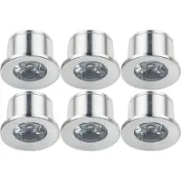 Velvalux LED Veranda Spot Verlichting 6 Pack - - 1W - Natuurlijk Wit 4000K - Inbouw - Dimbaar - Rond - Mat Zilver - Aluminium - Ø31mm