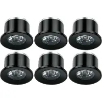 Velvalux LED Veranda Spot Verlichting 6 Pack - - 1W - Natuurlijk Wit 4000K - Inbouw - Dimbaar - Rond - Mat Zwart - Aluminium - Ø31mm