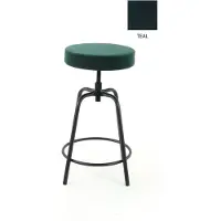 Workliving Barkruk Laag Rond - Velvet Earth Teal