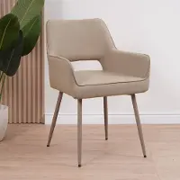 Bronx Scandinavische eetkamerstoel Olivia taupe gerecyclede stof